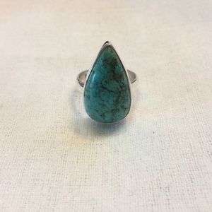 Sterling Silver Turquoise Teardrop Ring